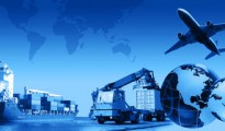 Photo montage of freight/transport business activities,