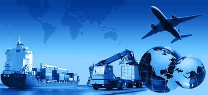 Photo montage of freight/transport business activities,