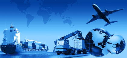 Photo montage of freight/transport business activities,