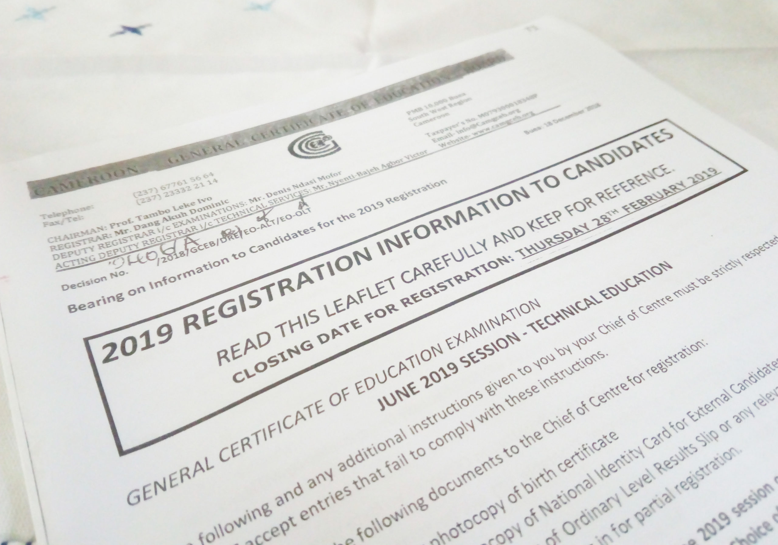 General Certificate of Education Board : 2021 TVE Technical and Vocational Education Timetable