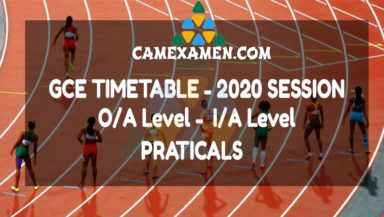 GCE TIMETABLE 2020 SESSION