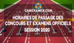 Horaires de passage Examens 2020