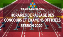 Horaires de passage Examens 2020