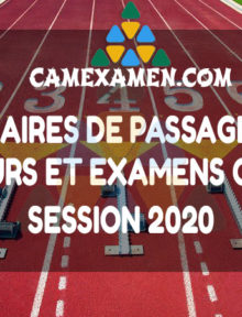 Horaires de passage Examens 2020