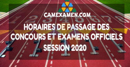 Horaires de passage Examens 2020